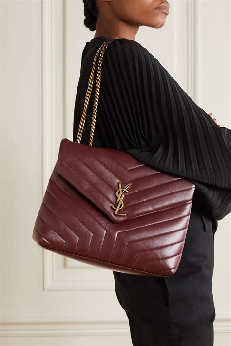 ysl burgundy shoulder bag